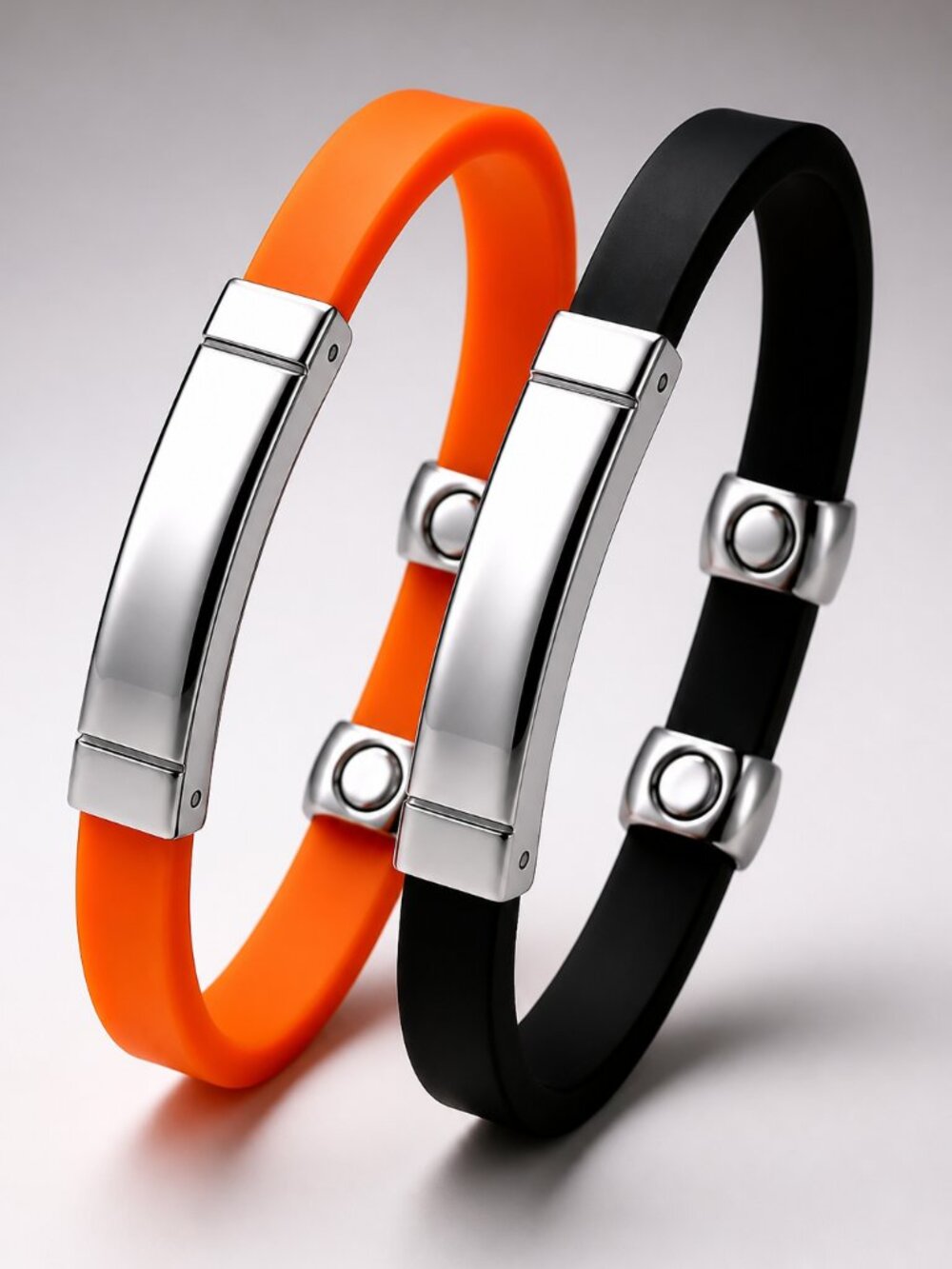 NPB-Style Silicone Magnetic Bracelet with Steel Plate. Choose your color.
